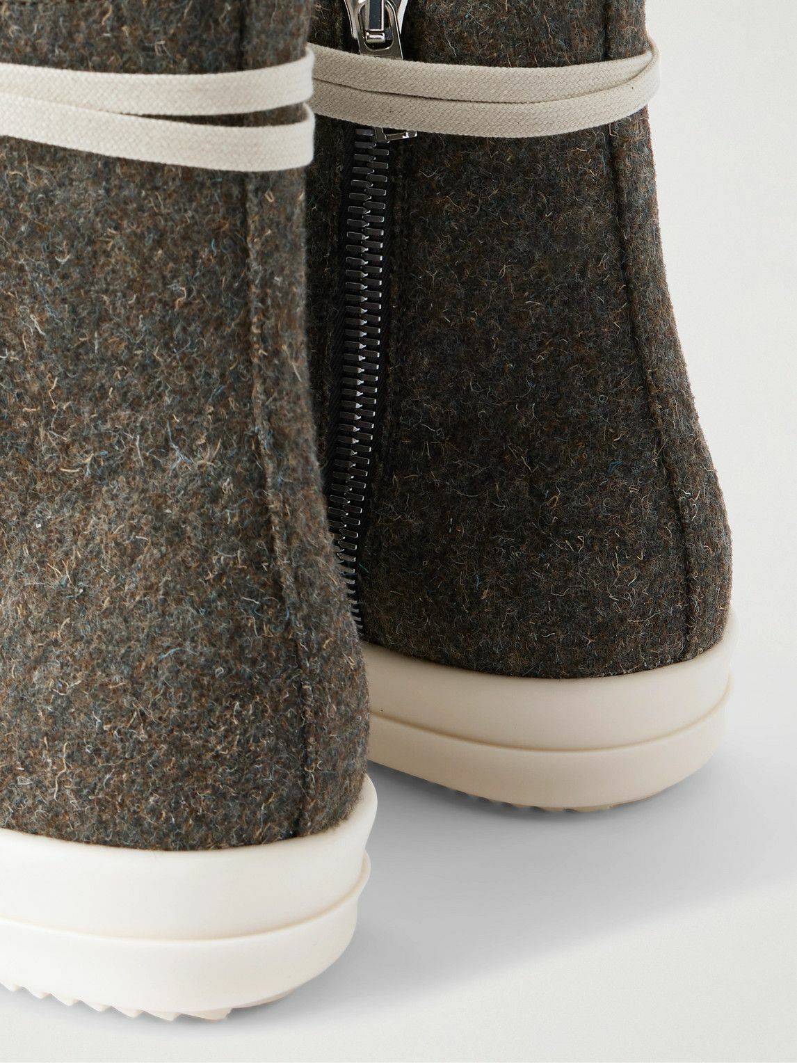 Rick Owens - Rugged Wool High-Top Sneakers - Green