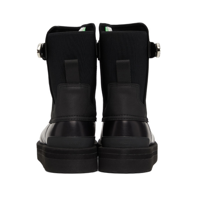 Toga Black Suicoke Edition Perforated Buckled Boots Toga Pulla