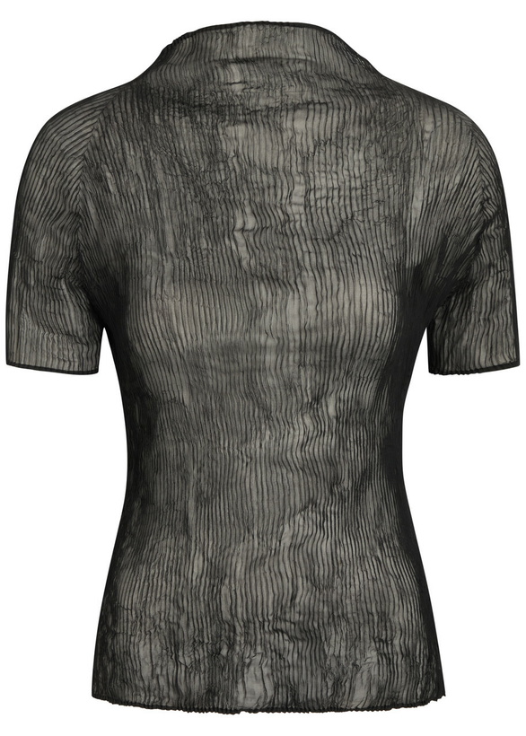 Photo: Issey Miyake Twist Pleated Semi-sheer Chiffon top Black