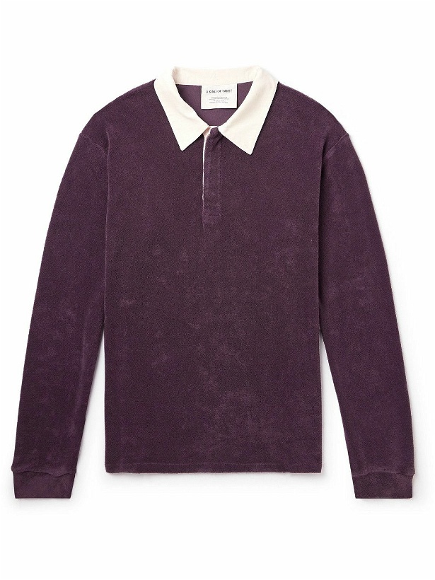 Photo: A Kind Of Guise - Rayk Organic Cotton-Velvet Polo Shirt - Purple