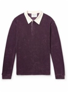 A Kind Of Guise - Rayk Organic Cotton-Velvet Polo Shirt - Purple