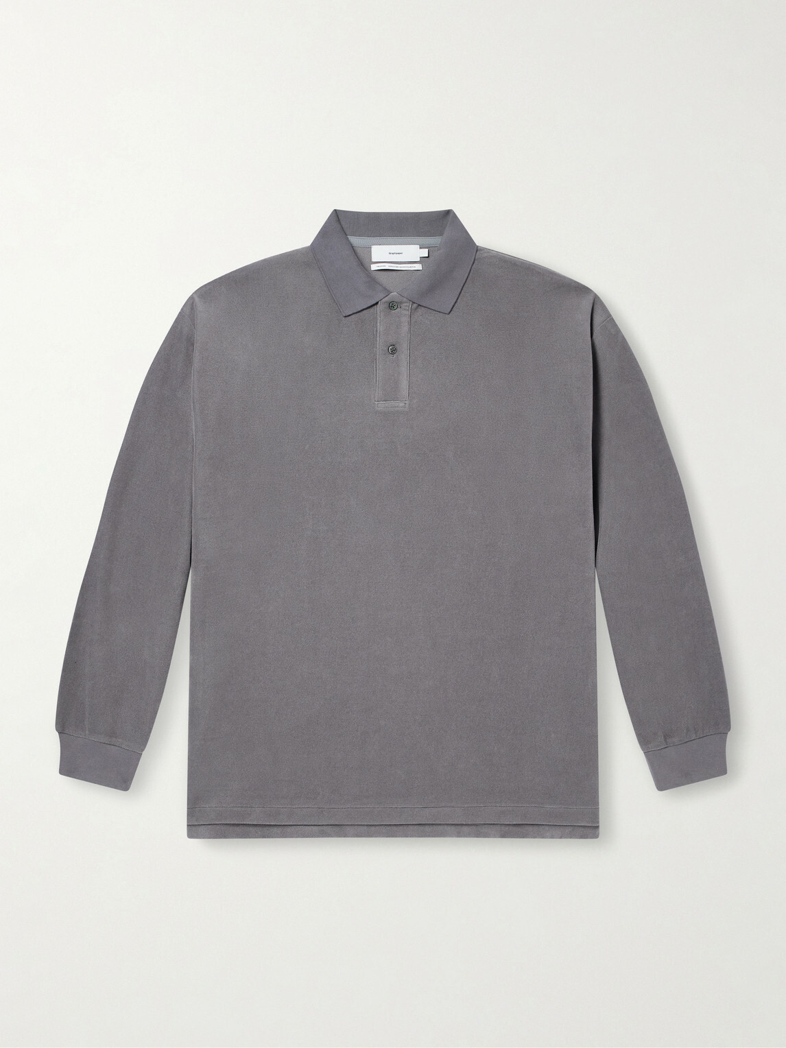 Graphpaper - Cotton-Blend Piqué Polo Shirt - Gray
