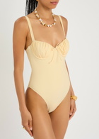 Faithfull The Brand Dinard Gathered Swimsuit Off White
