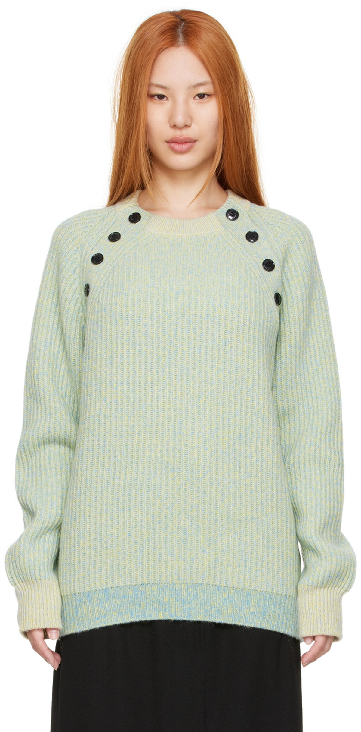 GANNI Green Recycled Wool Sweater GANNI