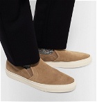 Common Projects - Retro Leather-Trimmed Suede Slip-On Sneakers - Men - Sand
