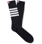 Thom Browne - Striped Cotton-Blend Socks - Blue