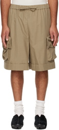 Simone Rocha Khaki Multi Pocket Drawstring Cargo Shorts