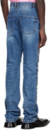 We11done Blue Bootcut Jeans