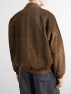 Graphpaper - Rib-Trimmed Suede Blouson Jacket - Brown