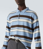 JW Anderson Striped cotton and wool-blend polo shirt