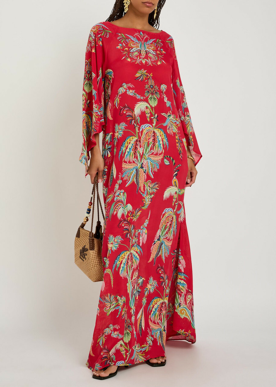 Etro Printed Chiffon Maxi Cover-up Dress Multicoloured