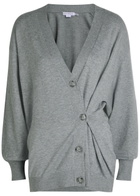 Good American Asymmetric Fine-knit Cardigan Grey