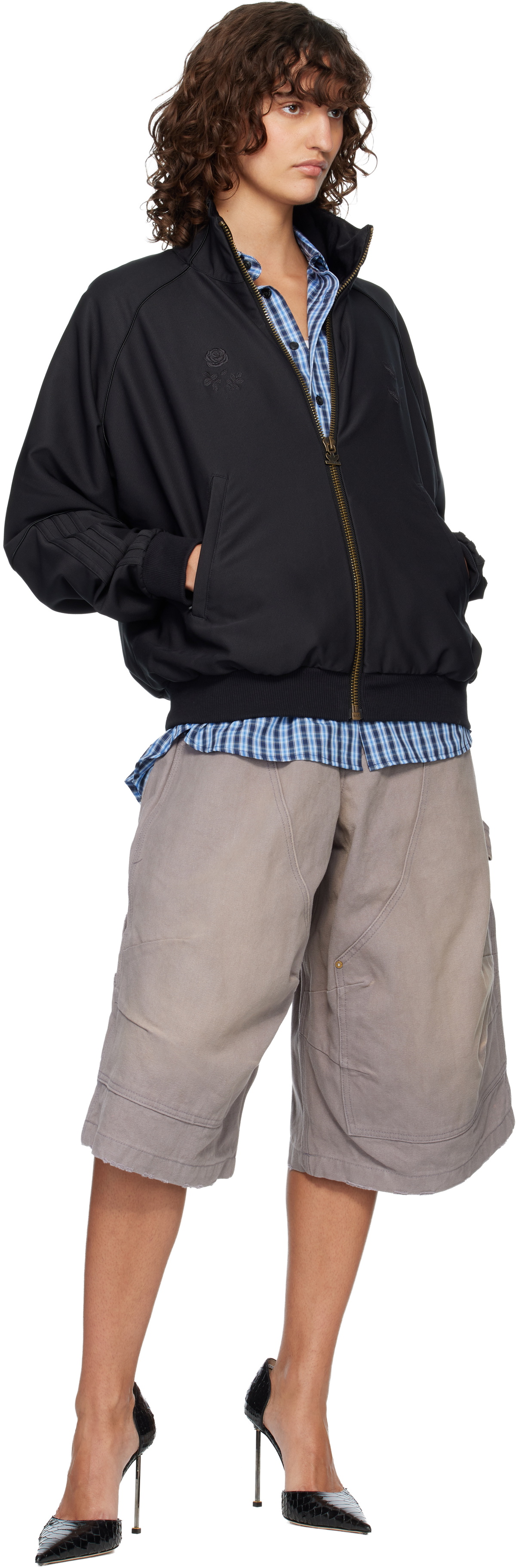 WILLY CHAVARRIA Gray Stockton Double Knee Shorts