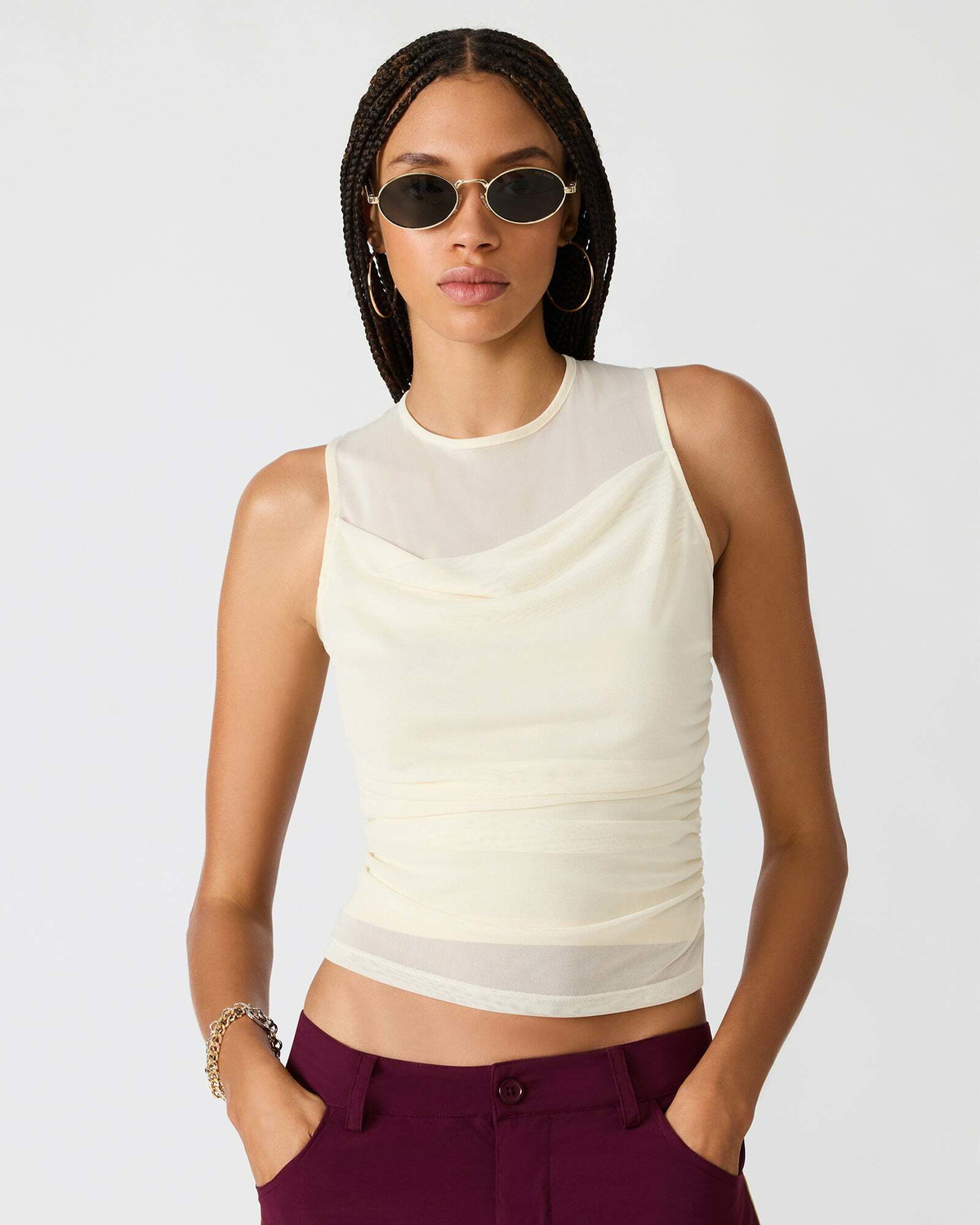 Steve Madden Roman Knit Top in Cream