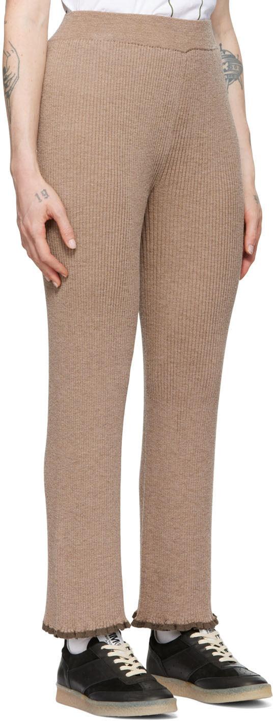 MM6 Maison Margiela Brown Rib Lounge Pants MM6 Maison Margiela