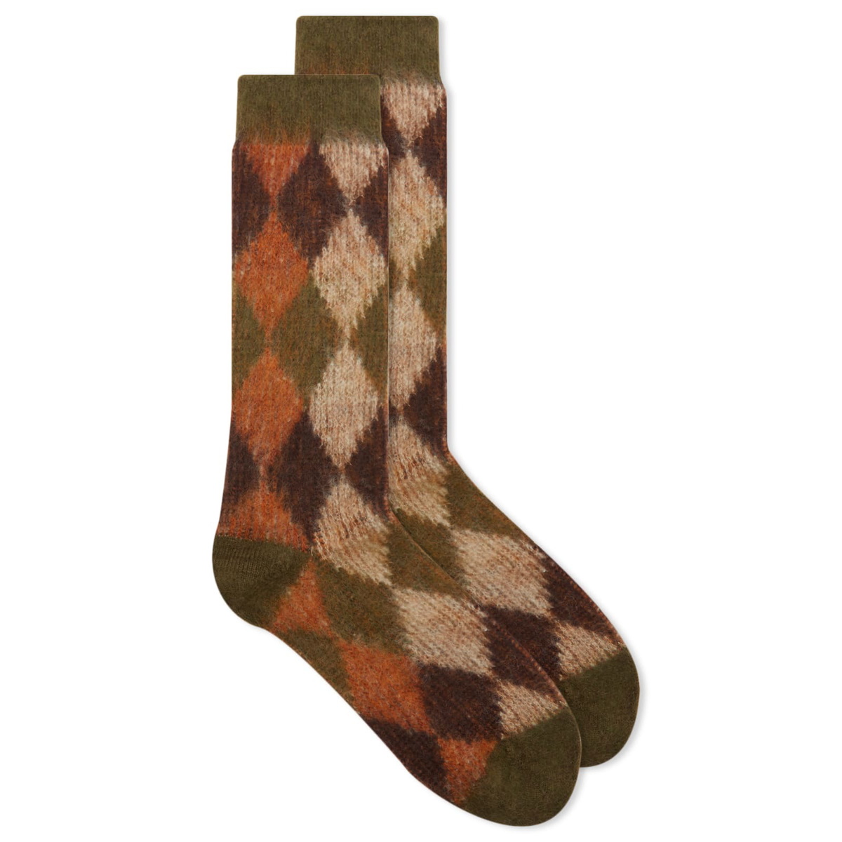Anonymous Ism Napping Argyle JQ Crew Sock in Moss
