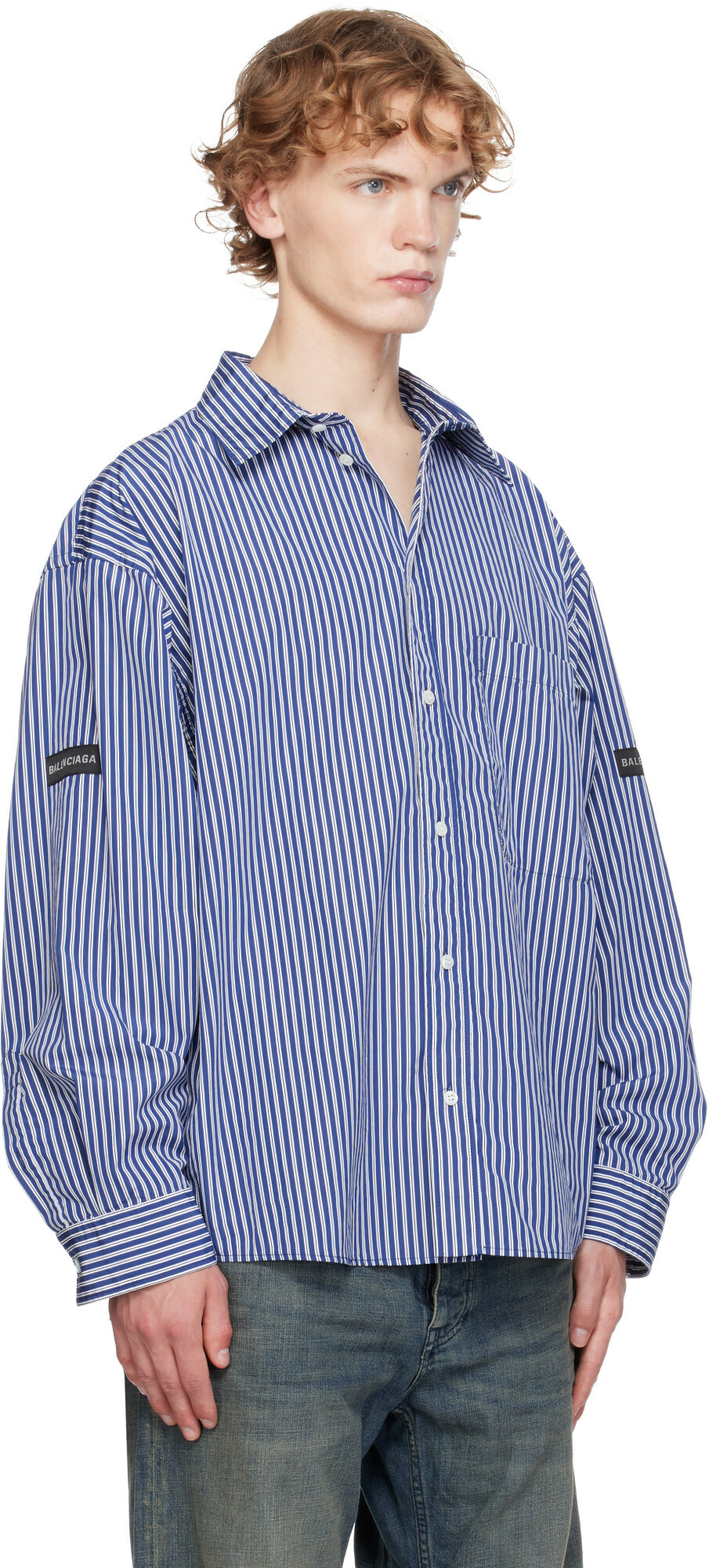 Balenciaga Blue Oversized Shirt