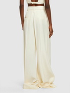 JIL SANDER - Viscose & Silk High Waist Pants