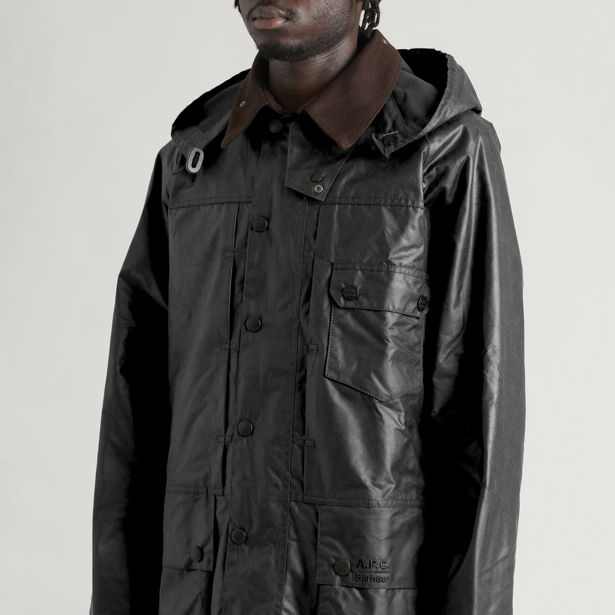 Barbour Men's x A.P.C. Beaufort Wax Jacket in Dark Sage