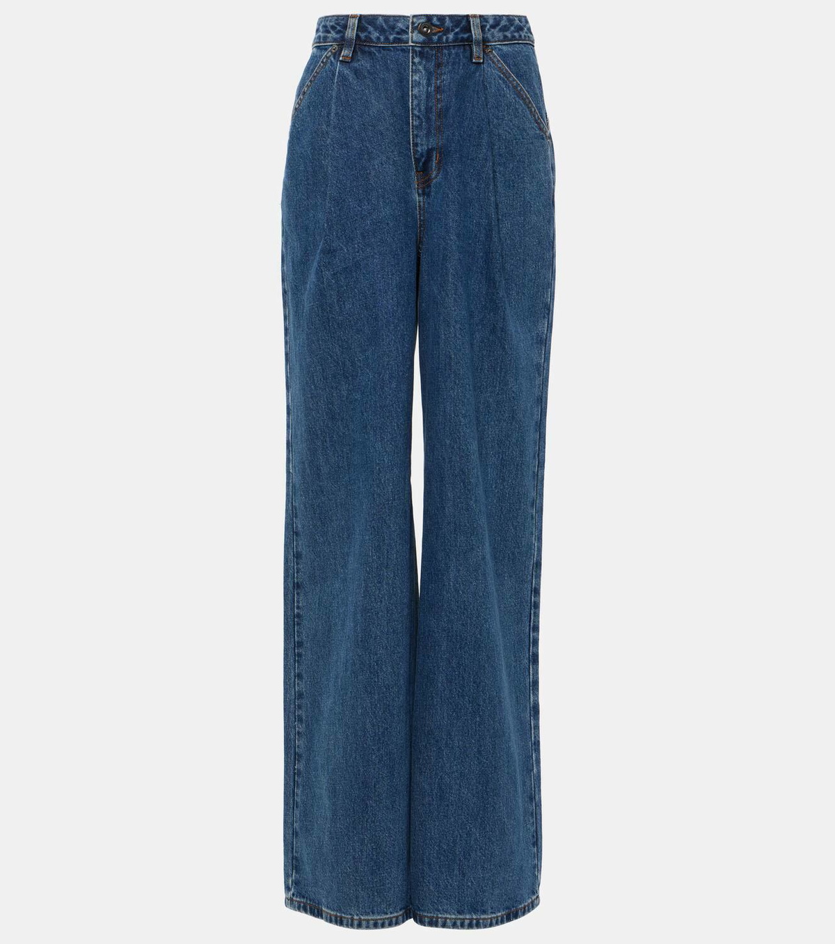 【関税&送料込】Self-portrait Jeans Self-Portrait Pleated high-rise wide-leg jeans Self-Portrait