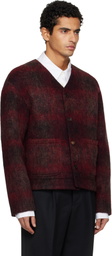 TONYWACK Burgundy V-Neck Cardigan