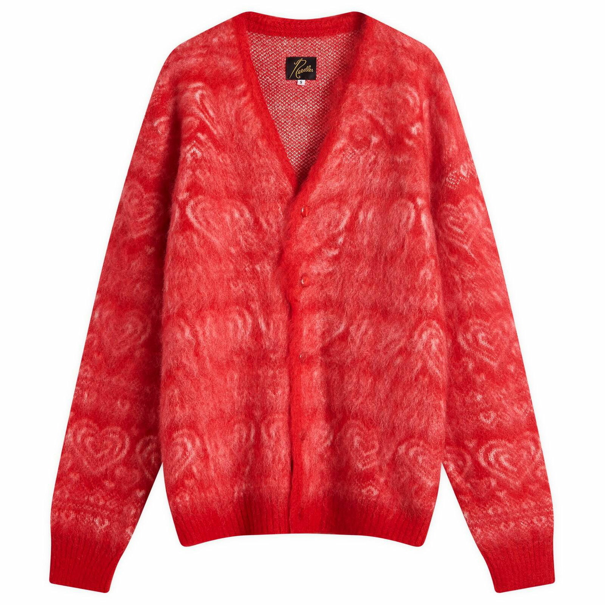 Needles Women's Heart Mohair Cardigan in Red Needles Needles Women's Heart Mohair Cardigan in Red Needles