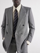 Husbands - Double-Breasted Birdseye Wool Suit - Gray