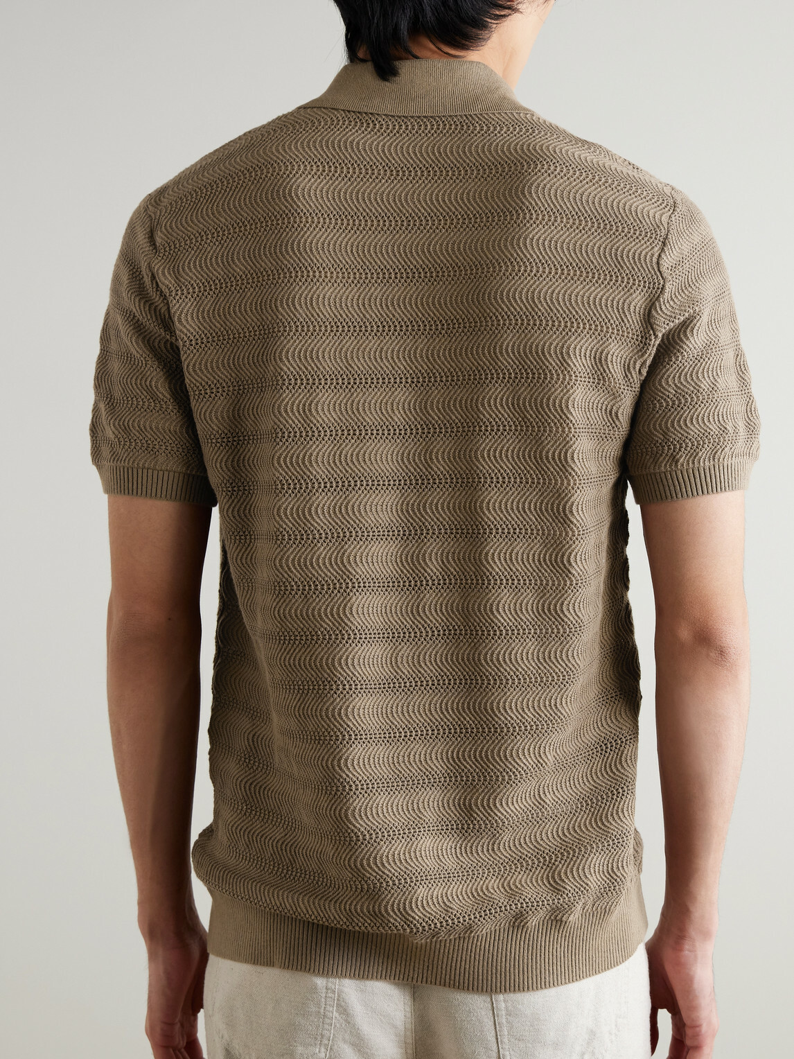 Frescobol Carioca - Vidal Open-Knit Cotton Polo Shirt - Green