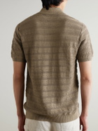 Frescobol Carioca - Vidal Open-Knit Cotton Polo Shirt - Green