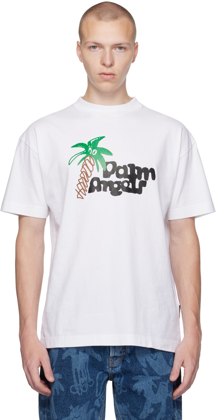 Palm Angels White Sketchy T-Shirt Palm Angels