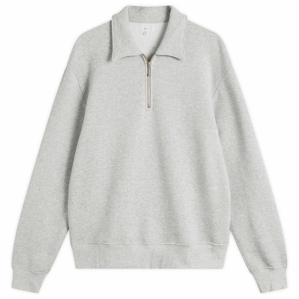 Lady White Co. Men's Cotton Wool Quarter Zip Sweatshirt in Heather Grey