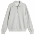 Lady White Co. Men's Cotton Wool Quarter Zip Sweatshirt in Heather Grey