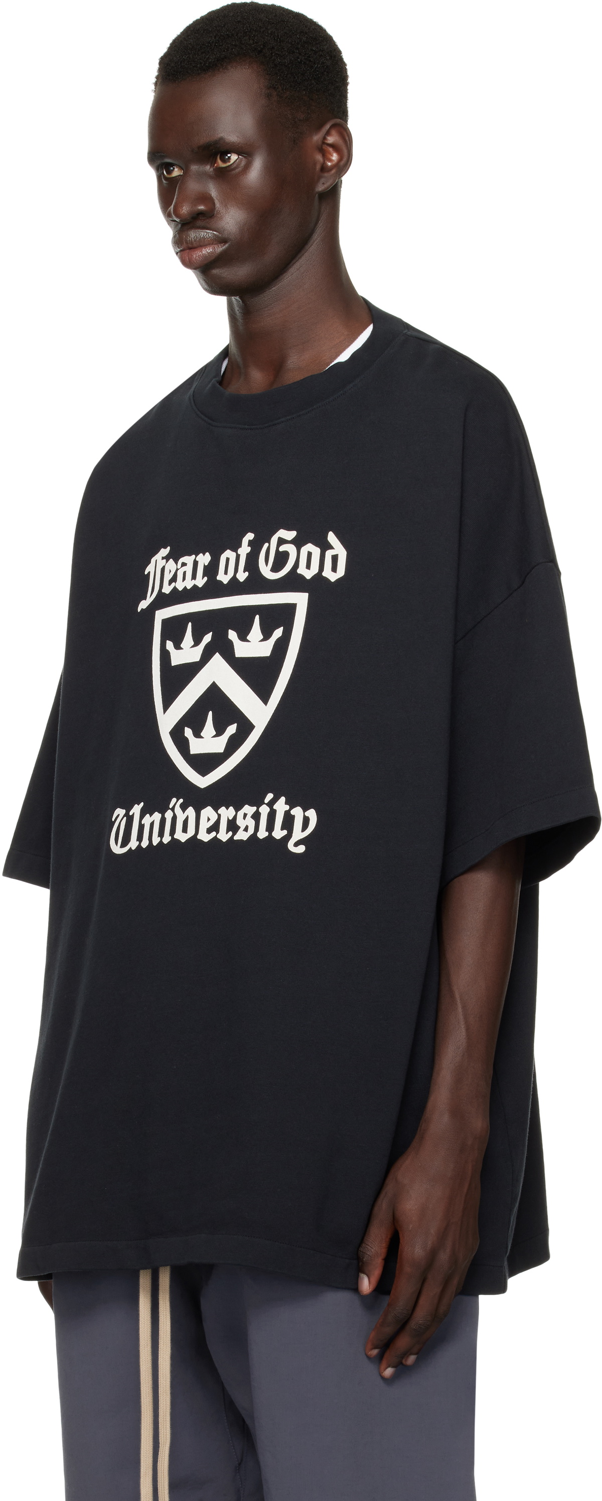 Fear of God ESSENTIALS Black Heavy Crewneck T-shirt Fear Of God