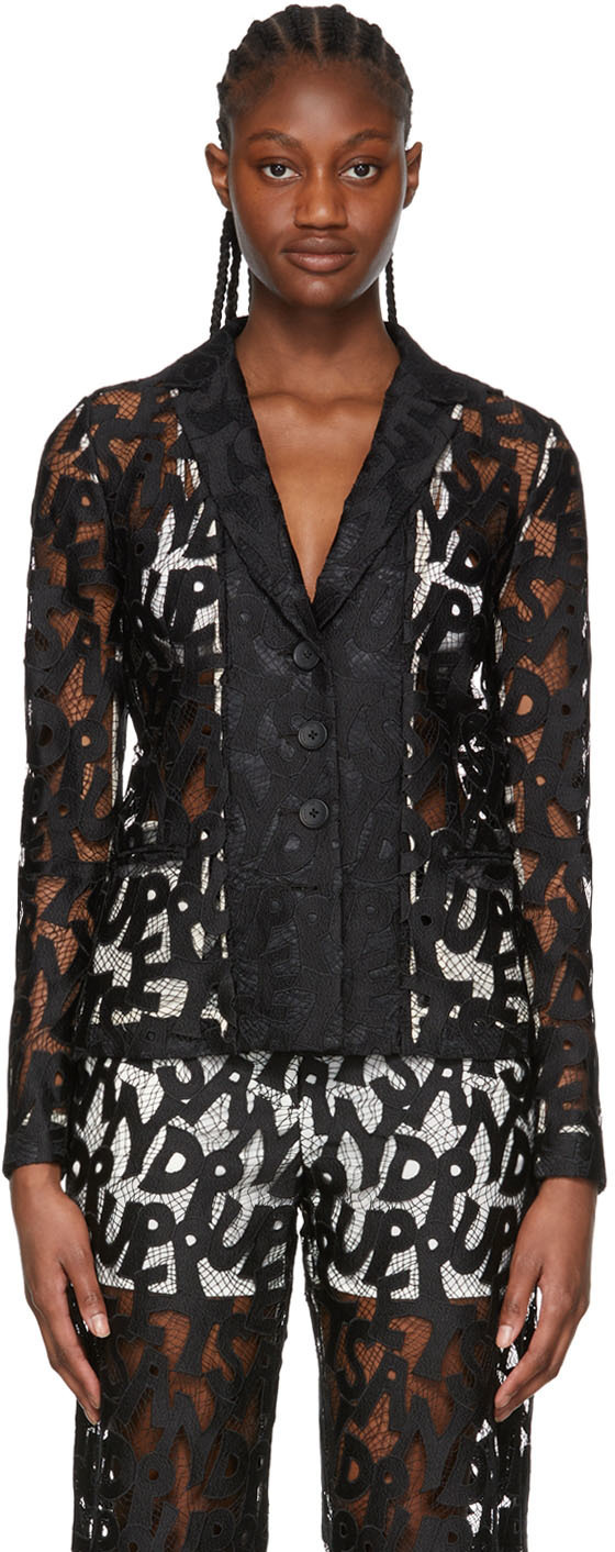 Puppets and Puppets Black Polyester Blazer