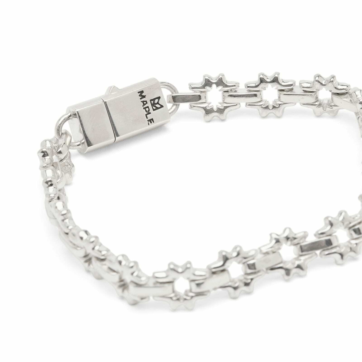 Maple Men's Flower Bracelet in Silver