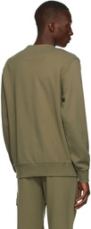 C.P. Company Khaki Diagonal Raised Fleece Logo Sweatshirt