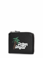 PALM ANGELS Sketchy Leather Zip Card Holder