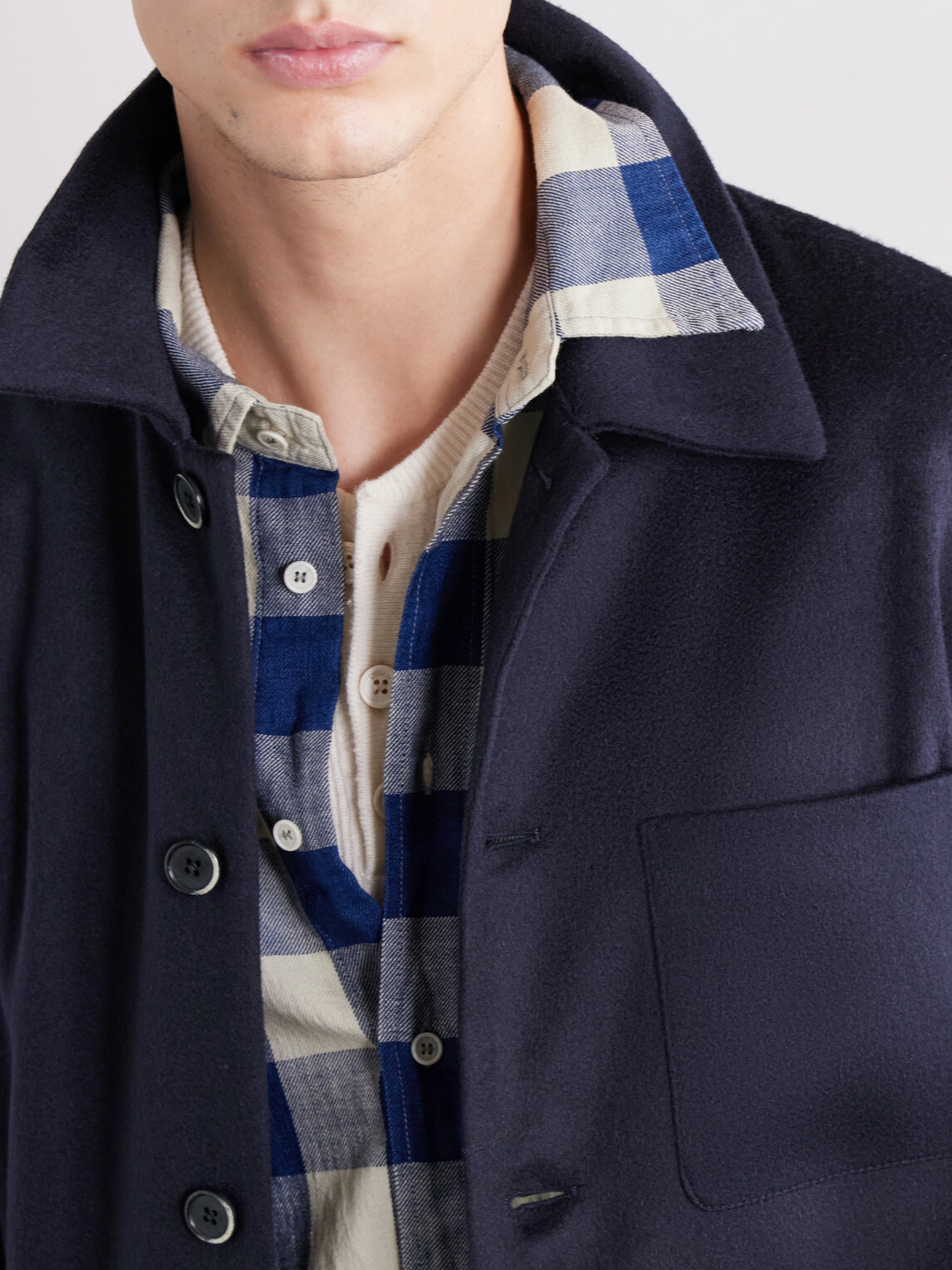 Barena - Cashmere Overshirt - Blue