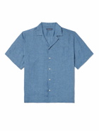 Frescobol Carioca - Angelo Camp-Collar Linen Shirt - Blue