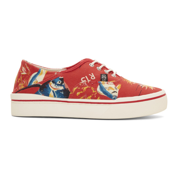 R13 Red Fish Lace Up Sneakers R13