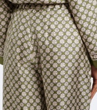 'S Max Mara Printed silk wide-leg pants