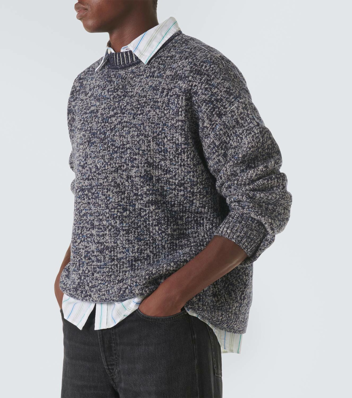 Acne Studios Jacquard wool-blend lamé sweater Acne Studios