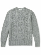 Inis Meáin - Cable-Knit Donegal Merino Wool and Cashmere-Blend Sweater - Gray