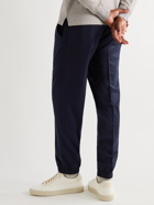 Ermenegildo Zegna - Slim-Fit Tapered Wool-Twill Drawstring Trousers - Blue