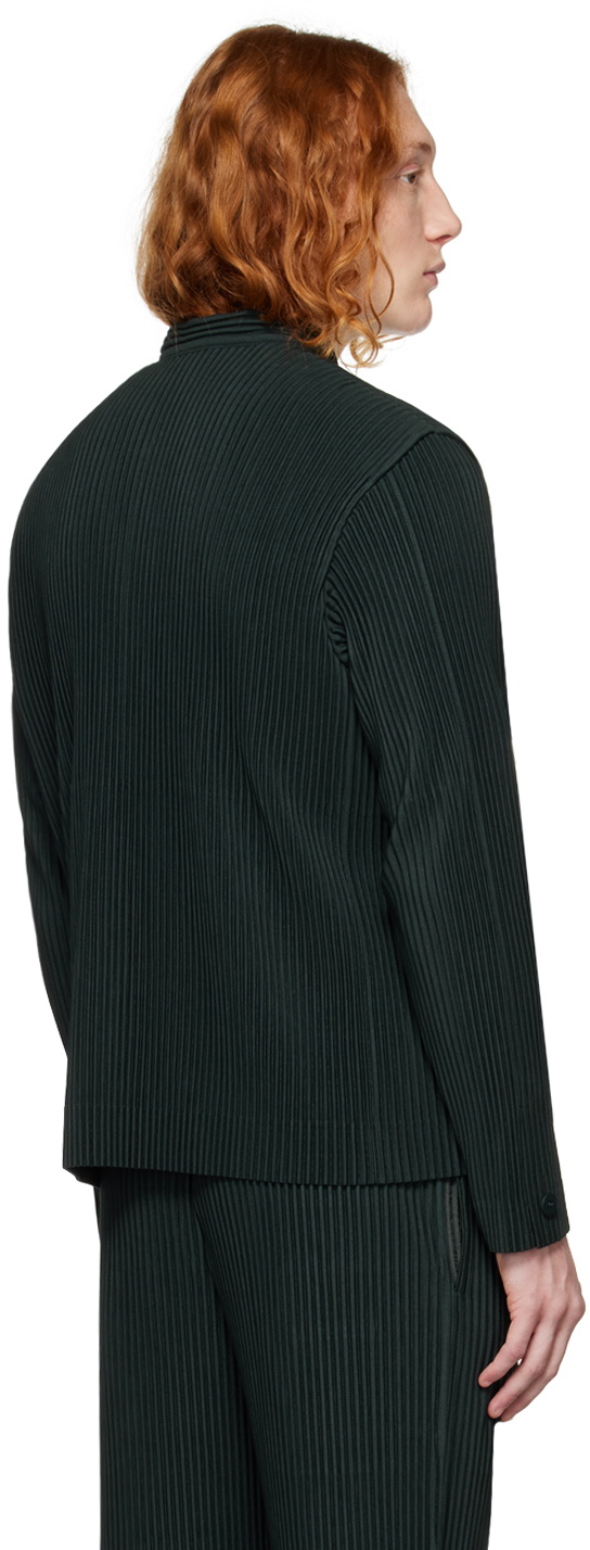 ISSEY MIYAKE Pleated Curves tailored jacket outer IM31-FD617 Navy L main image 0