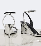 Gucci Donna leather wedge sandals