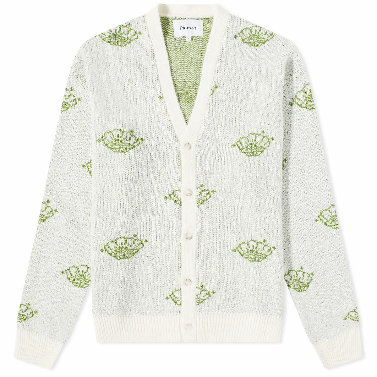 Palmes Men's Pearl Knitted Cardigan in Off-White