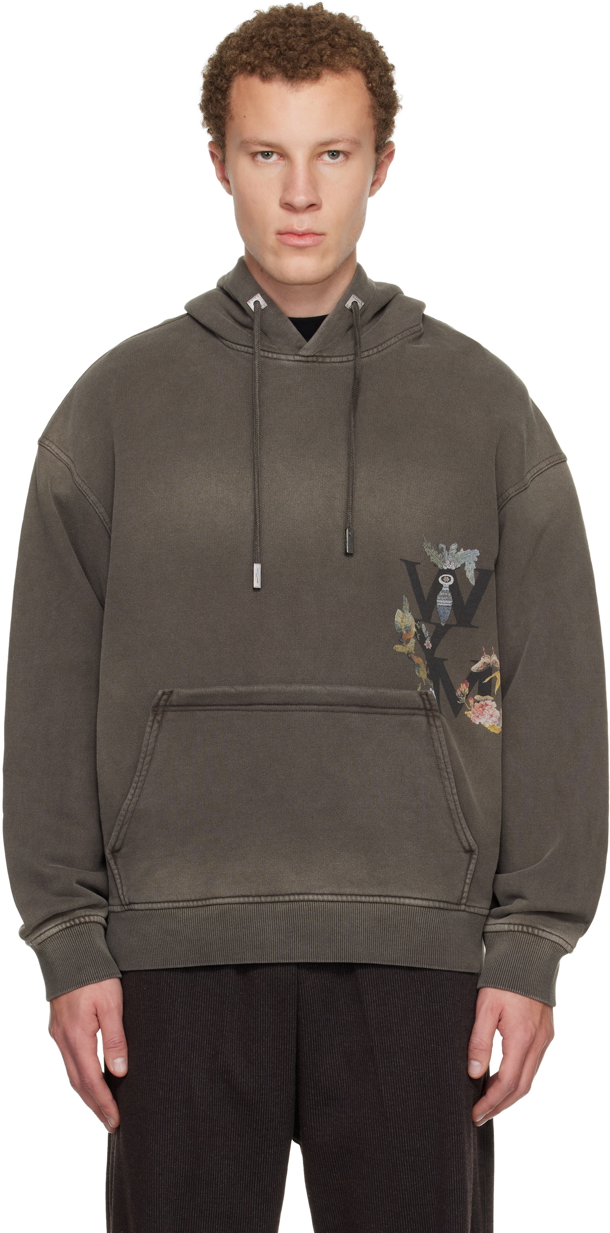 WOOYOUNGMI Black Swaying Flower Hoodie Wooyoungmi