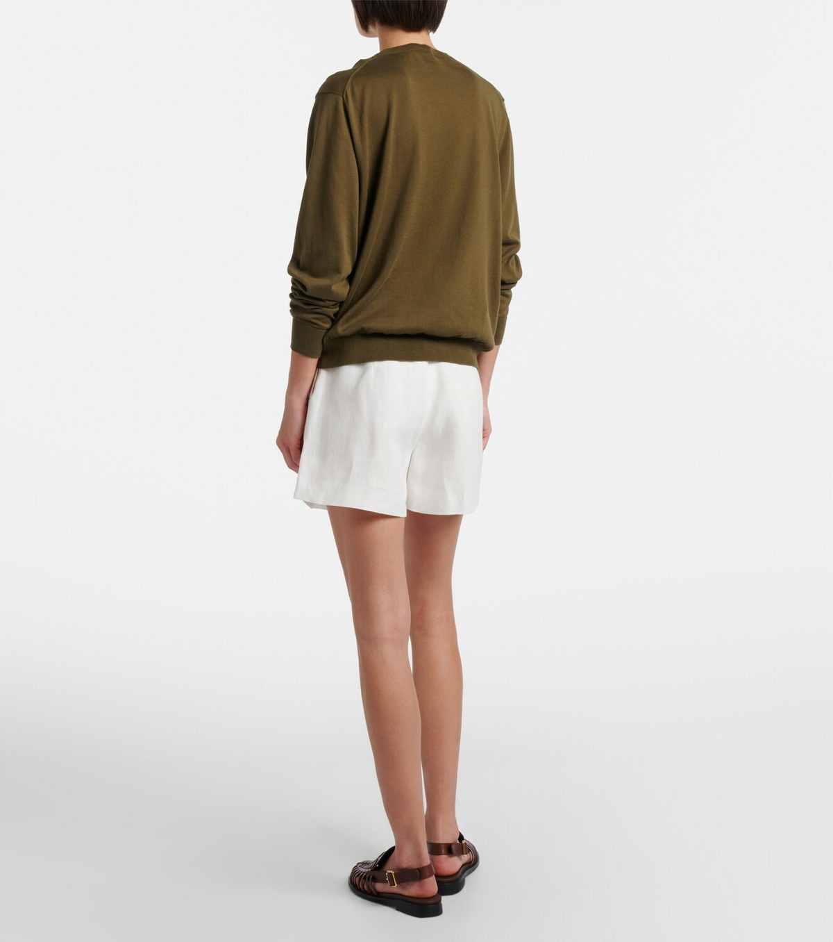 Ralph Lauren Collection Denise belted linen shorts