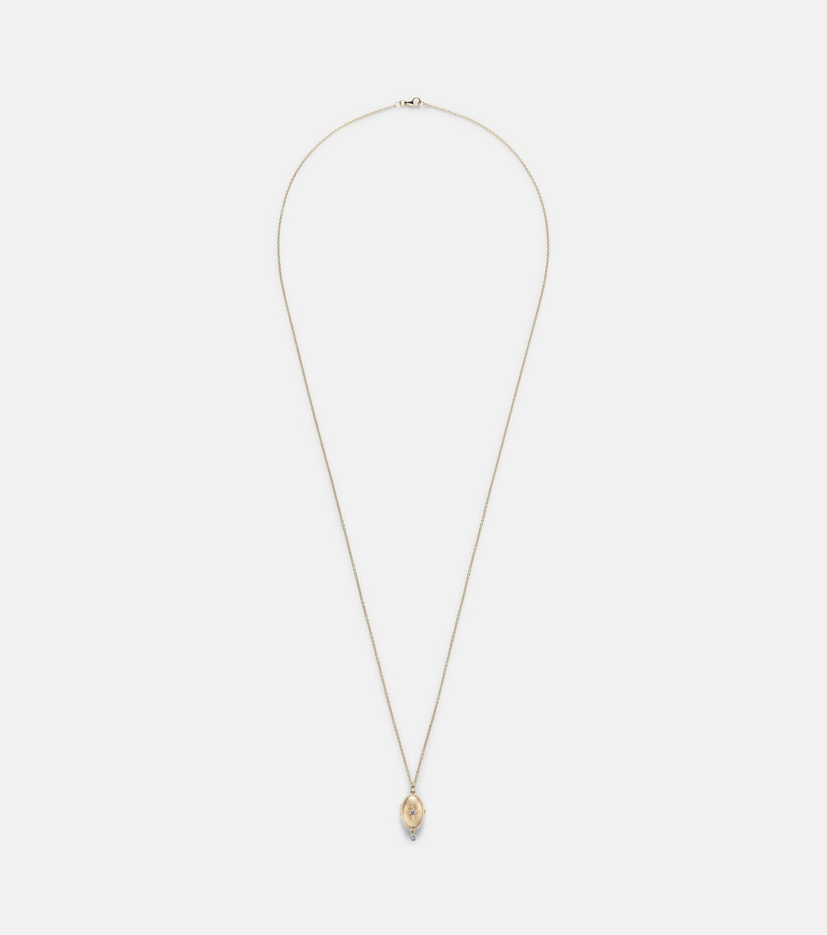 Persée 9kt gold locket necklace with diamonds